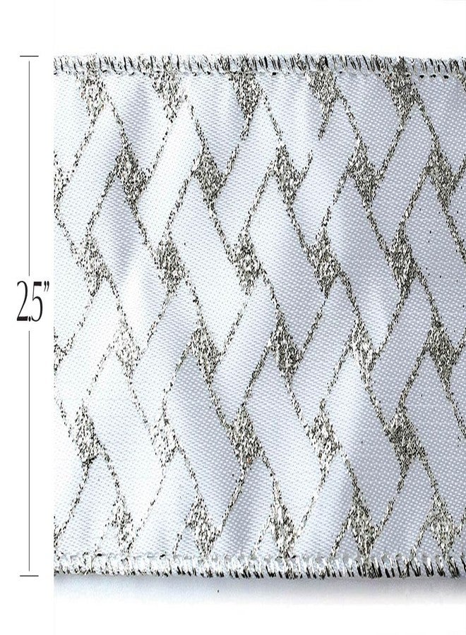 OLYPHAN Silver Ribbon Wired, Easter Ribbons for Basket 3 Rolls 2.5 Inch 36 Yard Christmas Tree Sheer Glitter Organza Wired Edge Gift Wrapping, Crafts, Home Decor Decoration Indoor/Outdoor Bows for Baskets - Image 3